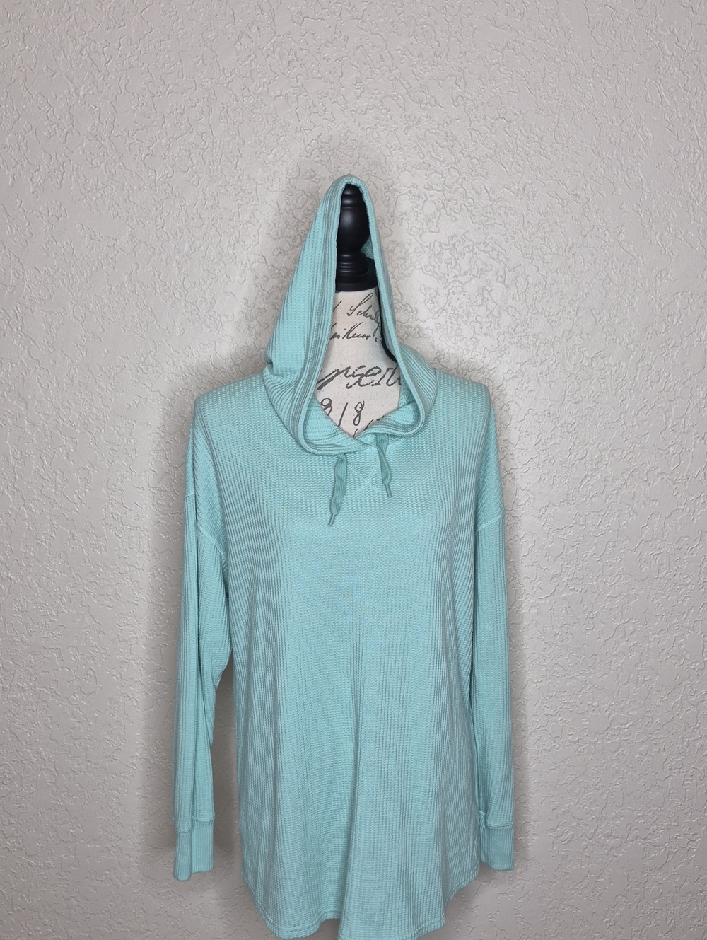 L.L.‎ Bean Waffle Texture Hoodie Light Green Size L